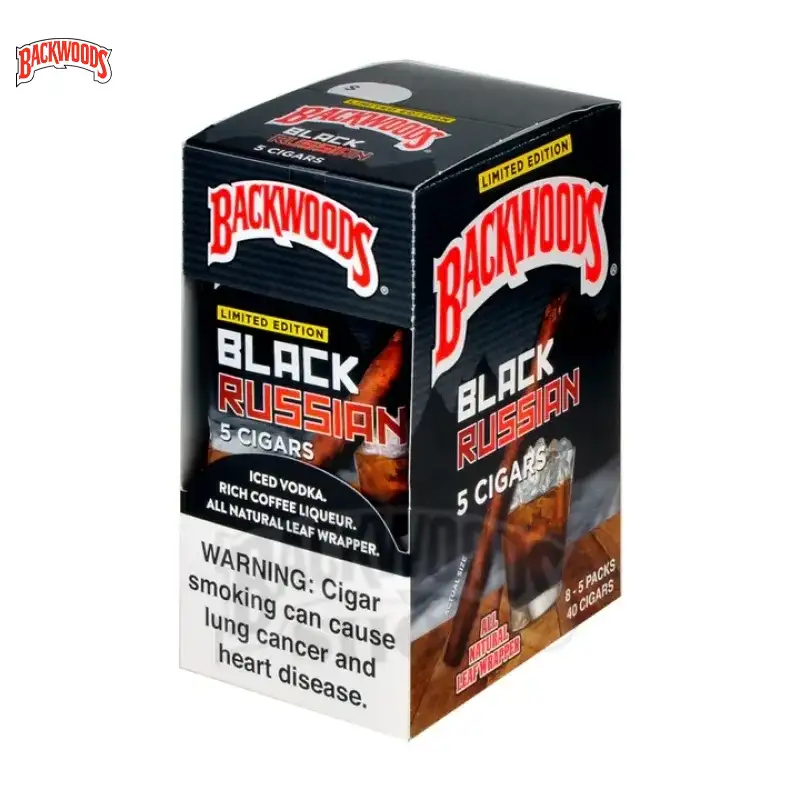 BACKWOODS BLACK RUSSIAN CIGARS 8 PACKS OF 5