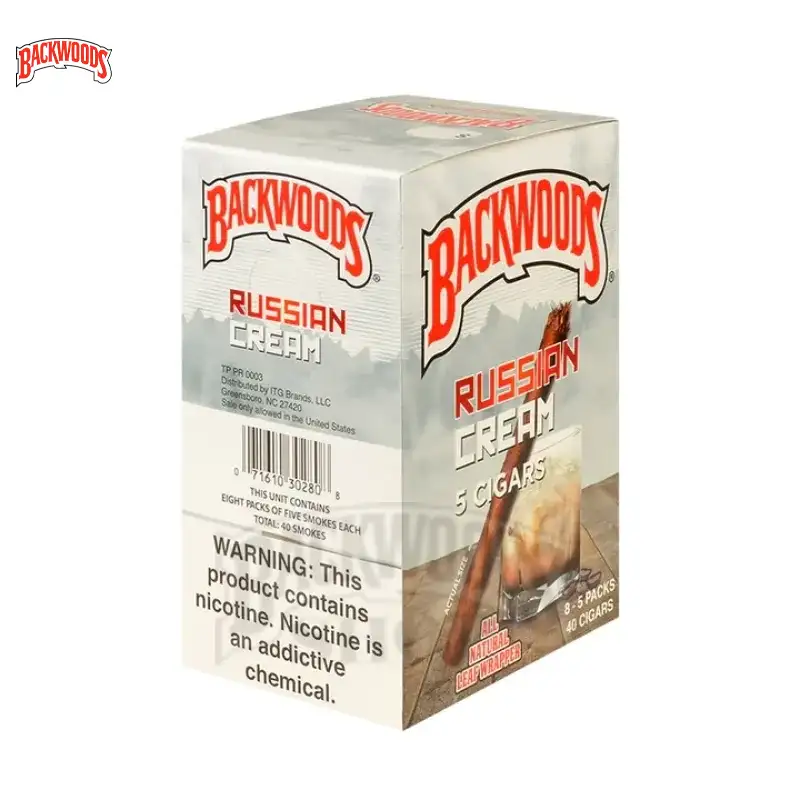 BACKWOODS RUSSIAN CREAM CIGARS 8 PACKS OF 5